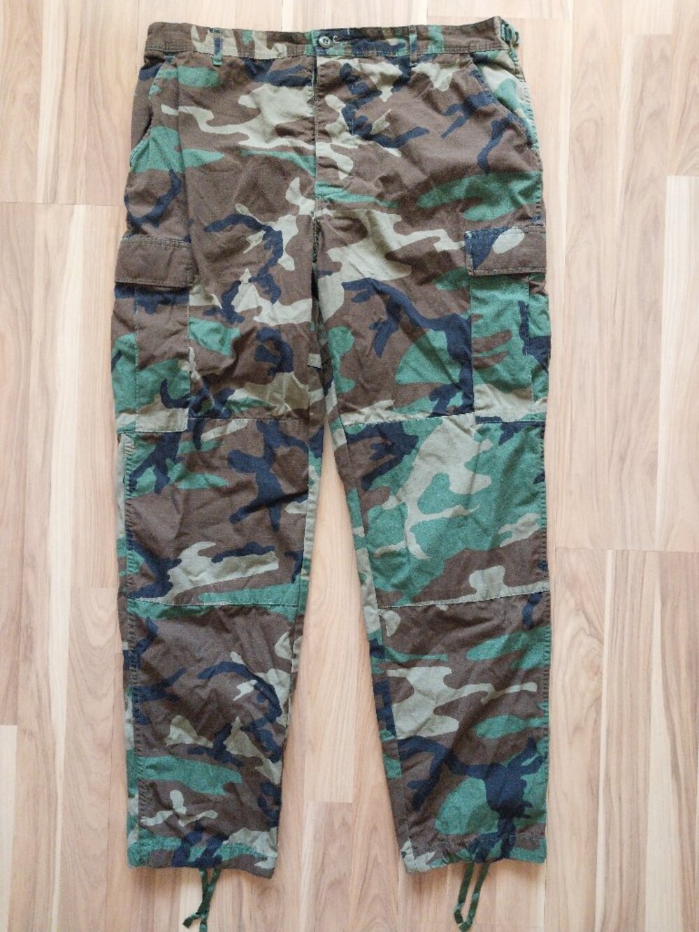 US Military Woodland Camouflage BDU Trousers Hot Weather Ripstop Size Large Long